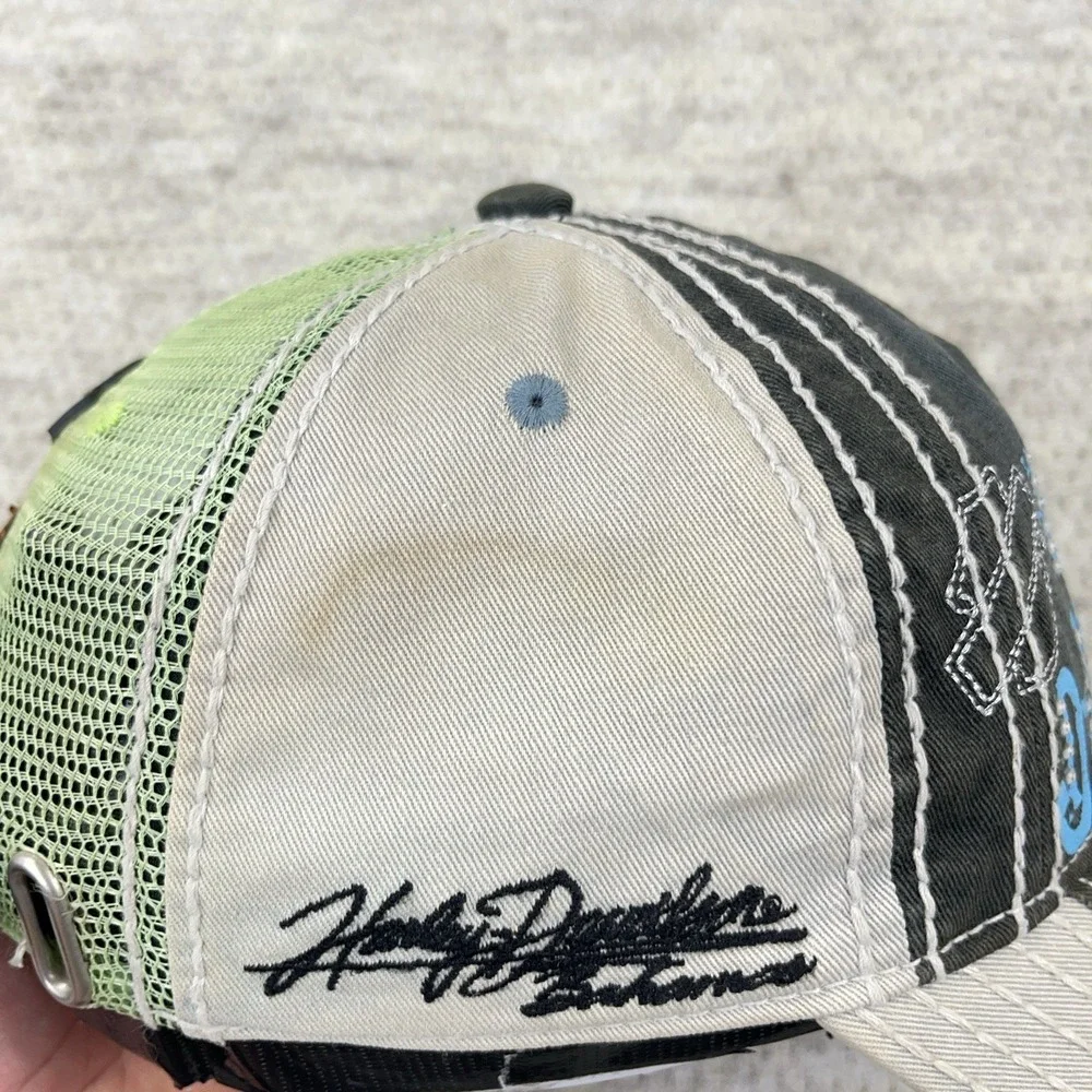 Harley Davidson Dad Hat‎ Cap Strap Back Bahamas Distressed Frayed Worn Adult
